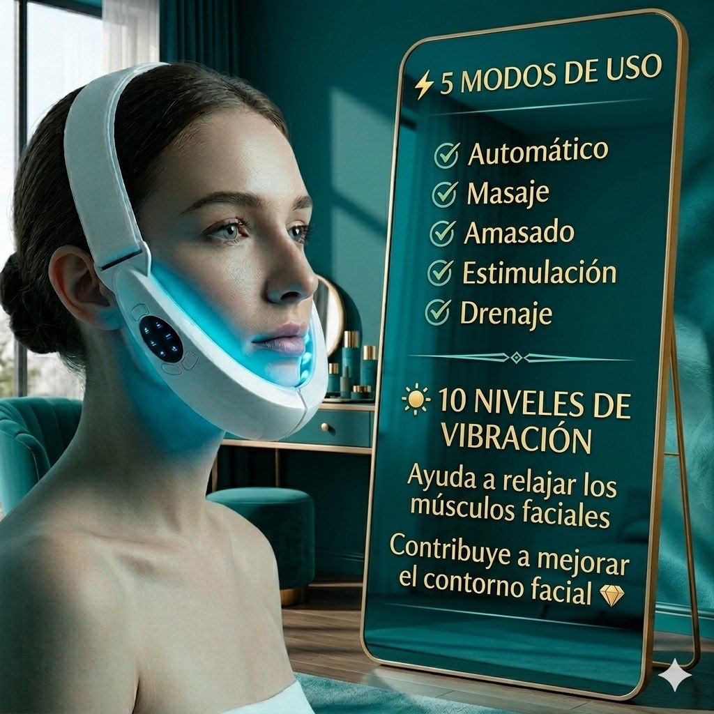 Dispozitivo Facial EMS Microcorriente-Lifting,Firmeza y Anti-Edad en Casa